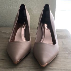 Ted Baker Emeliya Nude Pink Patent Leather Court Shoe Stilettos